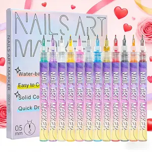 New 12 Color 3D Nail Art Pen Set, Nail Manicure Kit, Graffiti & Polishing Function, Smooth Control, Versatile for All Occasions, Easy DIY Manicure for Beginners