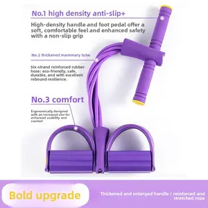 beginner Eight-tube pedal puller open shoulder beauty back sit-ups auxiliary yoga fitness tension rope leg stretch rope exercise