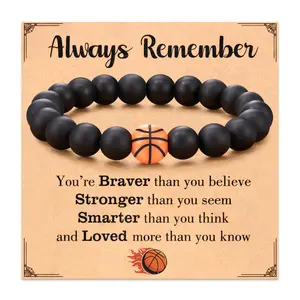 Basketball Bracelet Gifts for Boys Girls Teen Boys Girls Gift Ideas for Christmas Graduation Birthday Inspirational Quote Beaded Jewelry