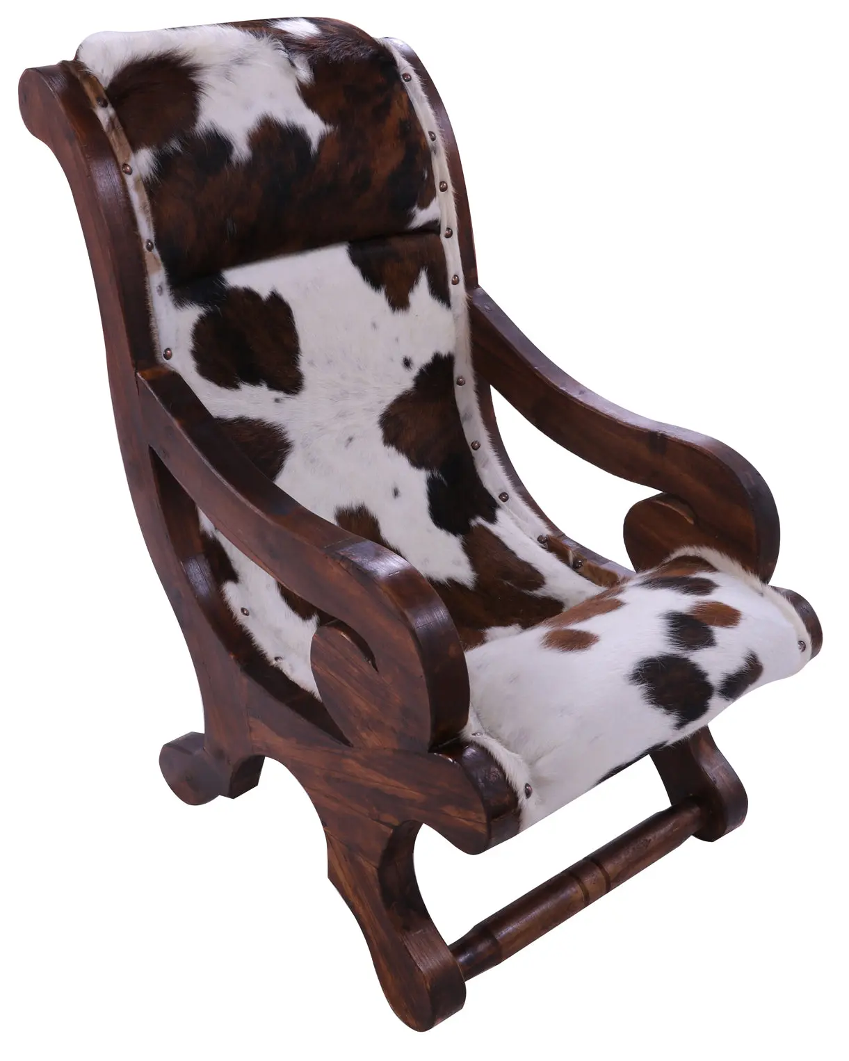 Reclaimed Wood Hair-On Cowhide Handcrafted Chair - C217-FC