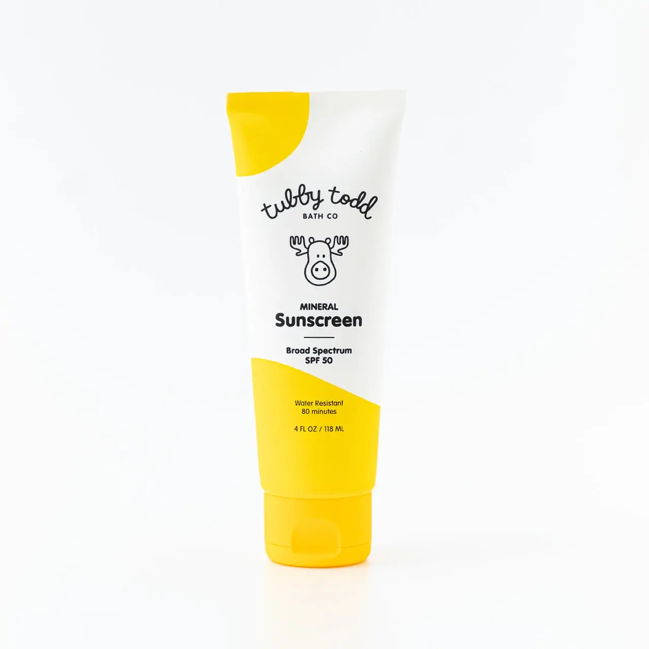 Tubby Todd Mineral Sunscreen SPF 50 - Broad Spectrum Water-Resistant Facial Sunblock for Kids & All Ages - Easy Application & 80 Minute Protection