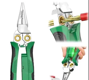 8 in 1 Wire Stripper Twister for Cutting and Pulling Wires,Voltage Tester Pliers,Cable Scissors, 12V to 250V Live,Null,Hot WireJudgment AC DC, Audible and Flashing LED Alarms Gift forThanksgiving,Christmas,New Year