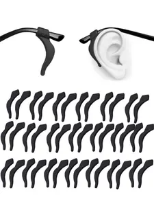 20 Pairs Anti-slip Silicone Ear Hooks for Glasses, Anti-fall Ear Sleeves for Sports Use, Glasses Ear Grip Retainers, Temple Tip Holders; suitable for sports glasses, sunglasses and reading glasses