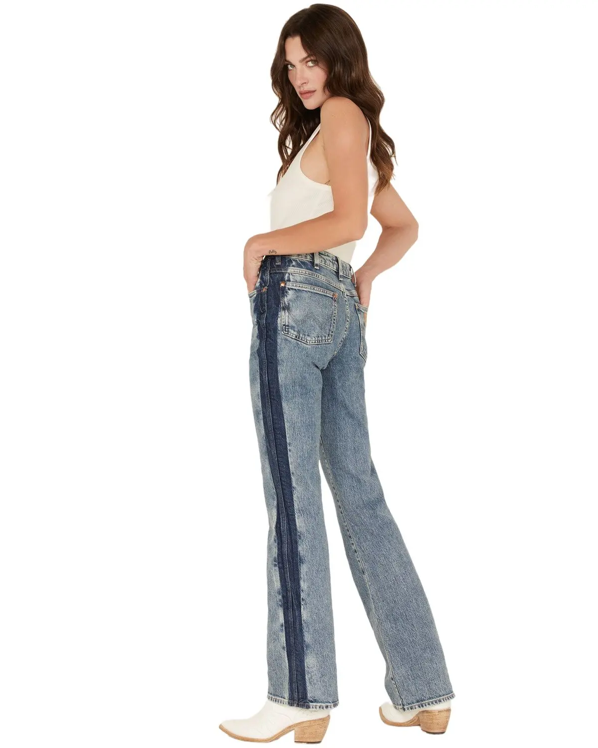 Wrangler Women's Two Tone Color Block High Rise Westward Bootcut Jeans - 112322732