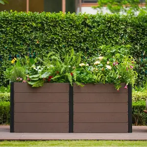 124x64x75cm Raised Garden Bed Without Bottom, Durable Composite Wood-Planter Box, Easy Assembly Elevated Planter for Vegetables, Flowers & Herbs