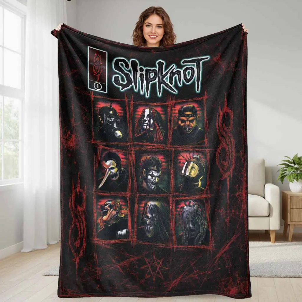 Heavy Metal Music Band Flannel Blanket Nu Metal Rock Band Members Graphic Print Ultra Soft Warm Plush Lightweight Breathable Fabric Throw Cover For Living Room Couch Bedroom Bed Camping Travel Office Nap Birthday Festival Anniversary Gift Idea