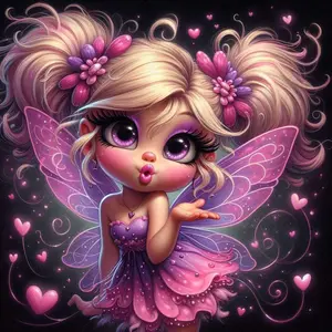 5D DIY Full Diamond Round Drill Painting - Diamond Painting Kit Fairy Wings Mosaic Canvas DIY Wall Art, Home Wall Decoration