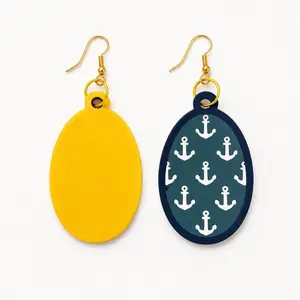 Amity Harbor Anchor Earrings | Nautical Oval Dangle Earrings | Coastal Beach Jewelry | Ocean Lover Gift | Summer Seaside Accessories