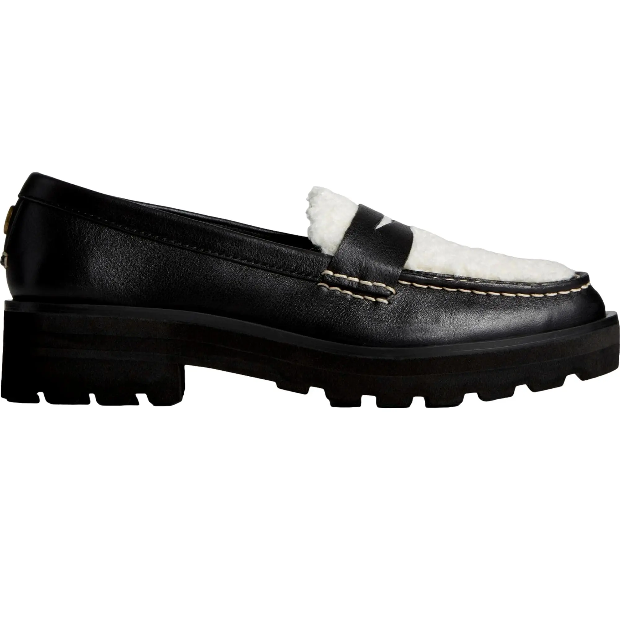 Sperry Chunky Penny Black Fuzzy  STS88881 Men's