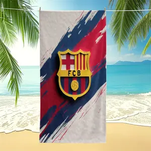 Football Club Logo Design Beach Towel | Sports Style Fast-Drying Bath Towel Suitable For Football Fans, Watch Parties, Beach Vacations, And Pool Parties