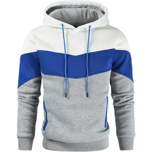 Men's Novelty Color Block Pullover Fleece Hoodie Long Sleeve Casual Sweatshirt with Pocket