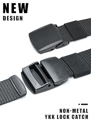 LXMY Work Belts for Men,Belts for Men,Adjustable Nylon Canvas Fabric Golf Belt,No Metal Buckle, Fast Pass Through the Airport Security,Suitable for Work and Travel