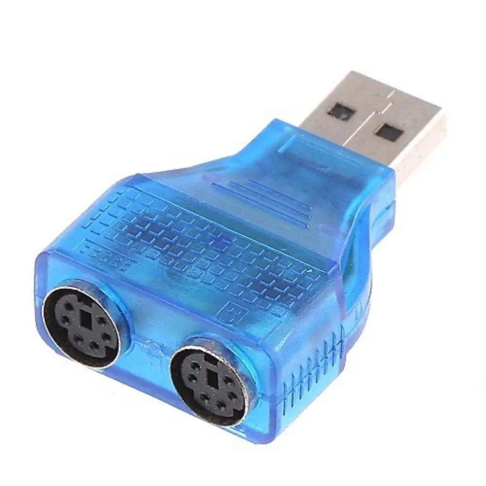 Sanoxy SANOXY-VNDR-Dual-pS2-blu-2port USB to Dual PS2 Keyboard Adapter for Keyboard, Mouse