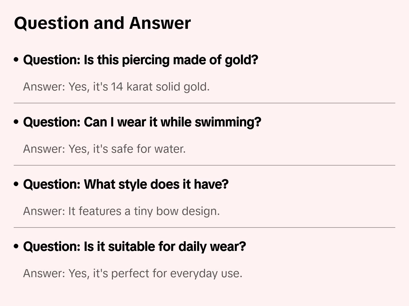 Billy micro bow piercing