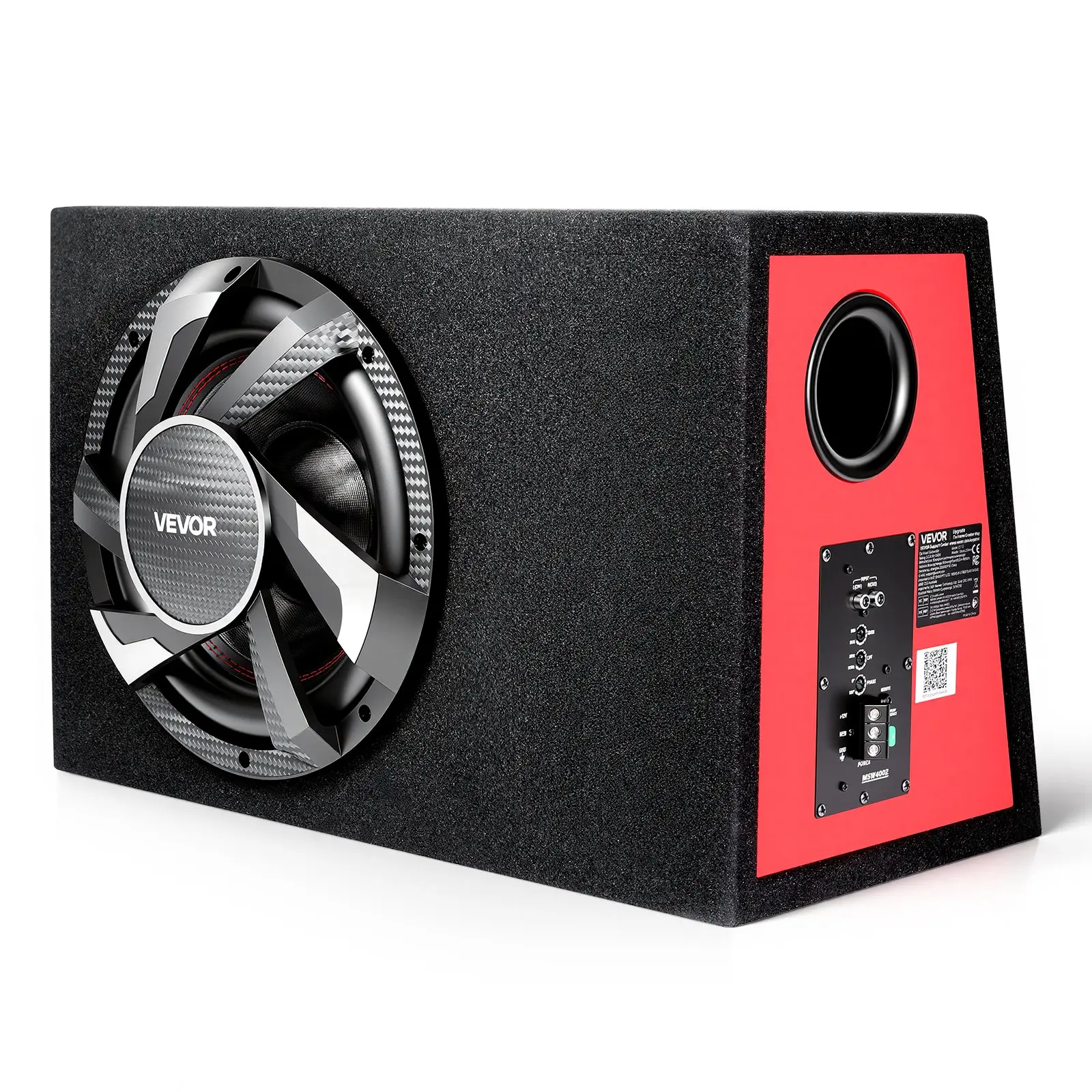 【DealsForYouDays】 VEVOR Subwoofer Bass Package, 12 in, 245W RMS, Complete Car Audio Subwoofer and Amp Package, with Loaded Enclosure, Built-in Amplifier, and Wiring Kit, Slim Trapezoid , Compact for Car Audio Systems Car Speaker Android Au