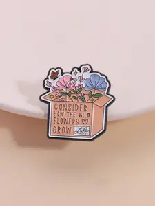 Bible Theme Brooch Luke 12:27 Wildflower Scripture Natural Butterfly Star Design Faith Healing Daily Spiritual Clothing Accessory