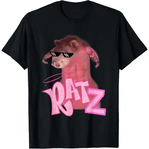 Ratz Funny Gangster Mouse Pink Rat Memes Muscle Ratz T-Shirt