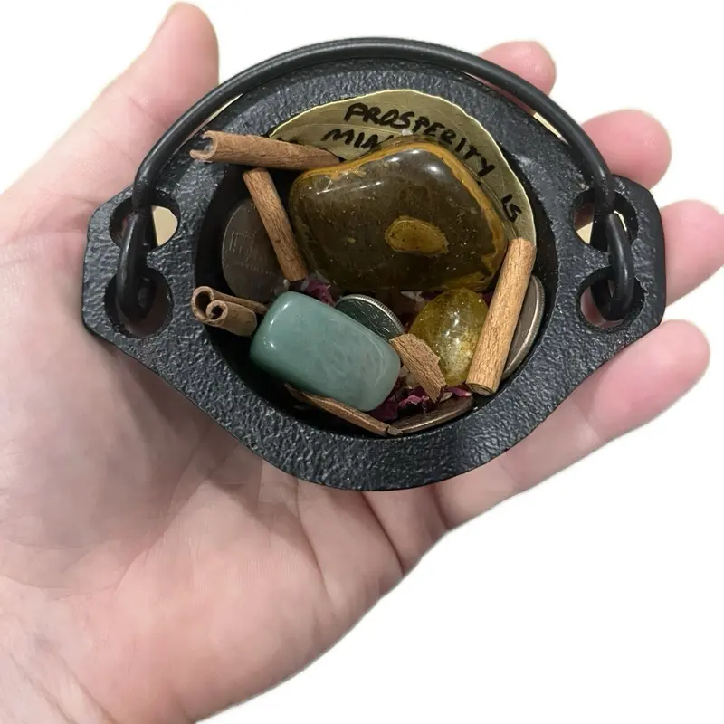 Prosperity Money Bowl Kit - Call in Abundance with Easy Ritual Kit featuring Natural Stones and Cinnamon for Wealth Enhancement