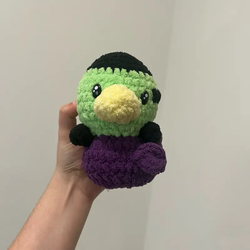 Hand crocheted spooky duck