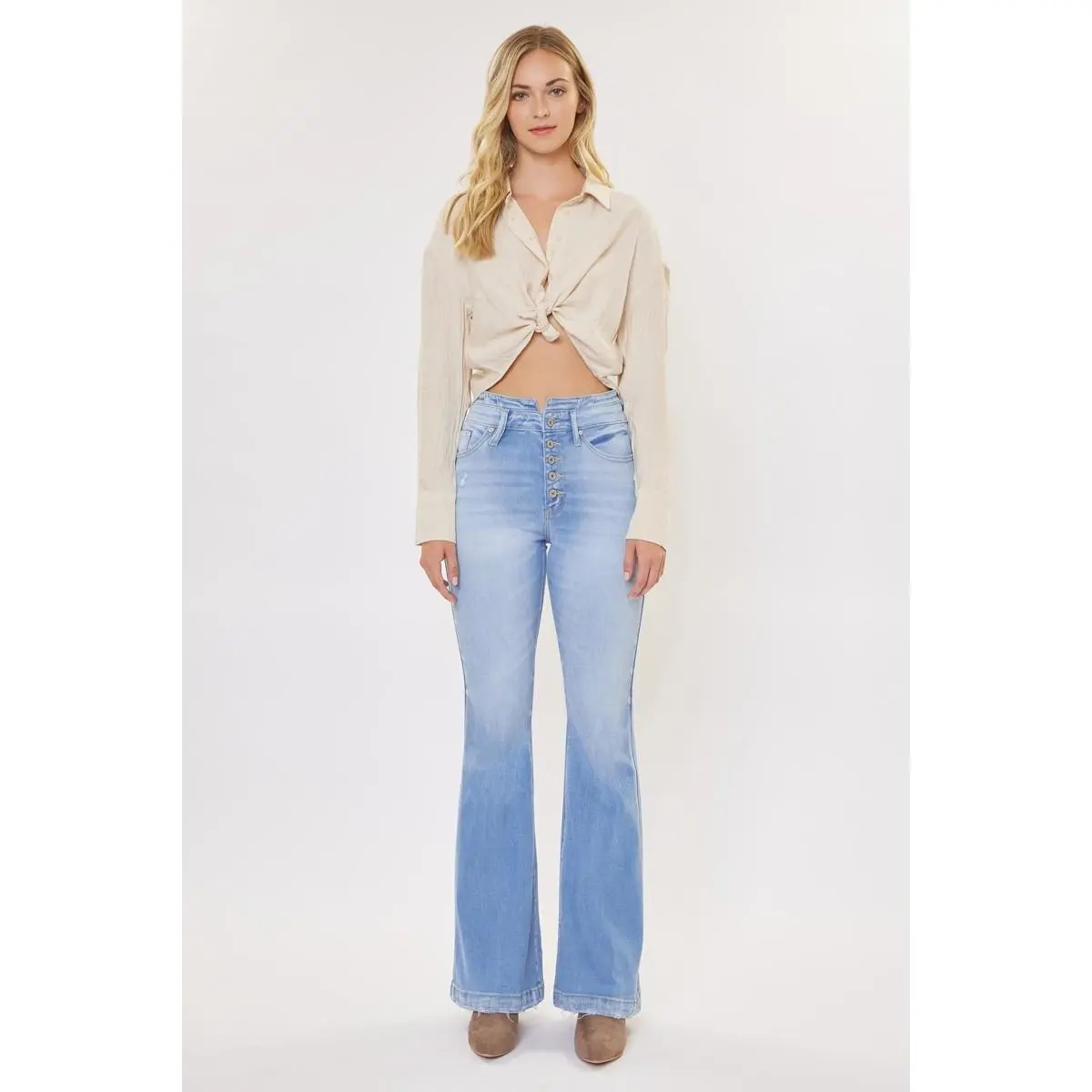 Kancan Curvy High Rise Flare Jeans
