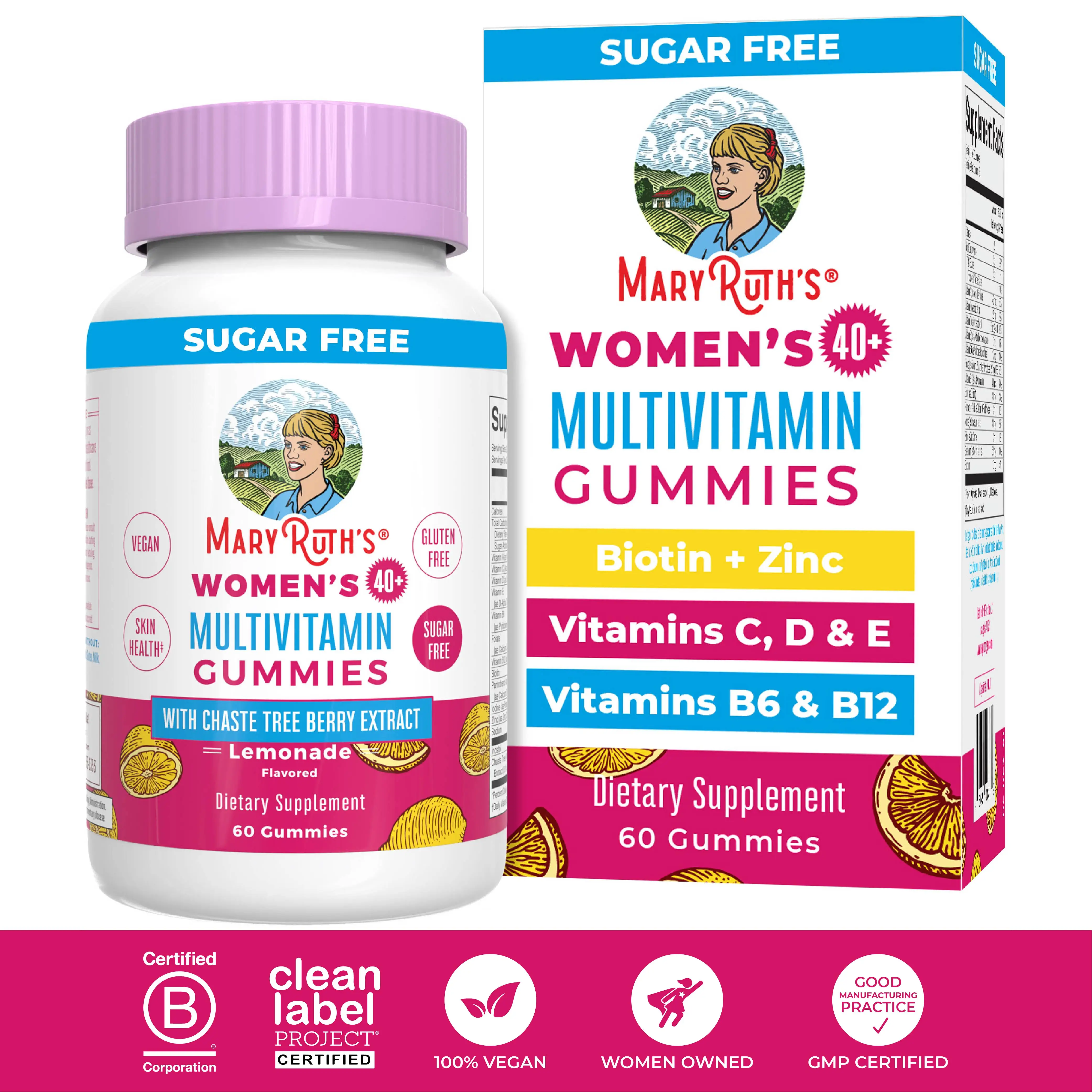 MaryRuth's Women's 40+ Multivitamin Gummies - Hormone Balance - Energy Support - With Chaste Tree Berry - Sugar Free - 30 Servings