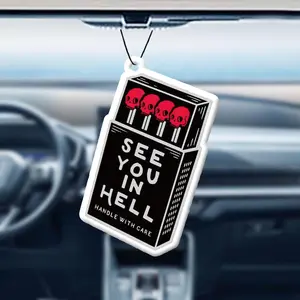 Cartoon Skull Pattern Car Air Freshener, Car Rear-view Mirror Aromatherapy Tablet Decoration, Creative Car Fragrance, Car Interior Diffusers