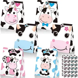24 Pack   Candy Bags Cow Party Favor  Bags for  Farm  Themed Goodie Boxes for Cowboy Birthday  Shower Rodeo Party Supplies