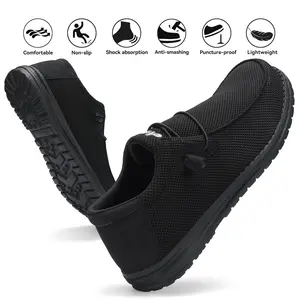 Steel Toe Shoes for Men Women Safety Work Shoes Lightweight Comfortable Loafers Non-Slip Composite Toe Sneakers