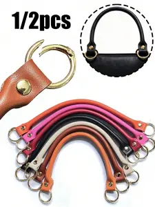 1pc Faux Leather Handles Diy Craft Accessories，Comfortable Versatile Replacement Straps For Tote Bags,Durable Shoulder Strap Bag Accessories, Wallet Making Supplies,Crochet Bag Handle,Portable Replacement Shoulder Strap,Detachable Handle
