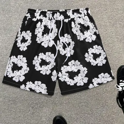 Men's Random Ditsy Floral Print Boxer Brief Swim Shorts, Regular Fit Casual Comfy Breathable Swim Shorts for Summer, Men's Swimwear for Beach Vacation, Swimming Trunks, Swim Bottoms, Bathing Shorts, Swimsuit Shorts