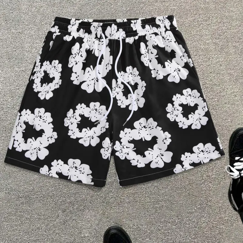 Men's Random Ditsy Floral Print Boxer Brief Swim Shorts, Regular Fit Casual Comfy Breathable Swim Shorts for Summer, Men's Swimwear for Beach Vacation, Swimming Trunks, Swim Bottoms, Bathing Shorts, Swimsuit Shorts