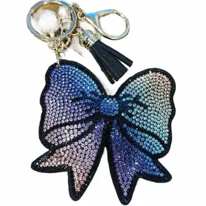 LGS Charms - Bows - Rhinestone Keychain Fashion Accessory with Tassel