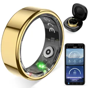 COLMI R02 Gold Smart Ring – Body Temperature, Heart Rate, SpO2, Sleep Tracker with IP68 Waterproof – Must Confirm Finger Size Before Order