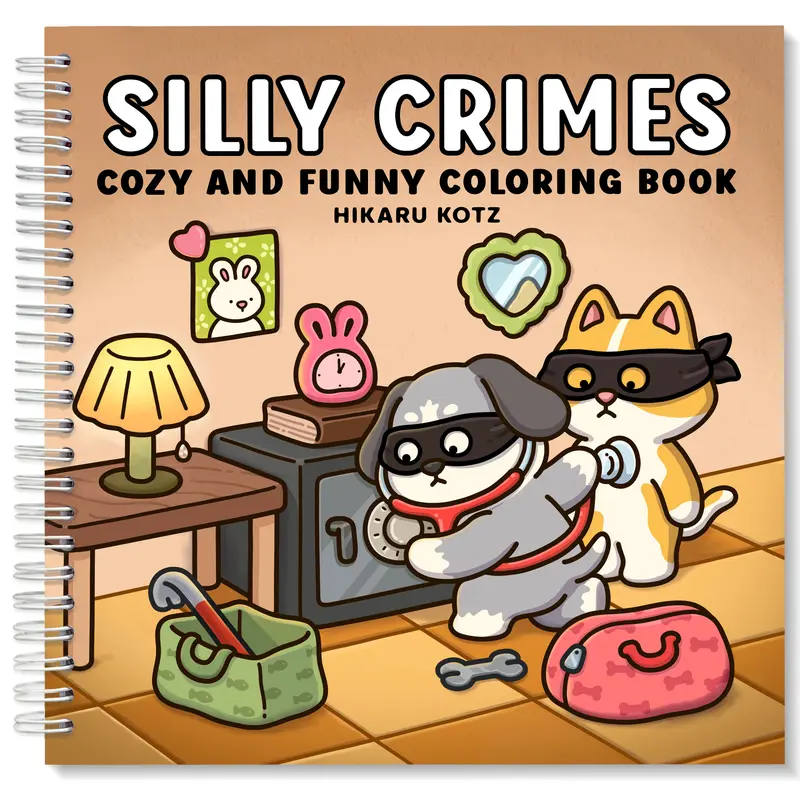 Silly Crimes Adult Coloring Book - Cartoon Drawings, Fun Ridiculous Illustrations, Cozy DIY Painting Supplies, Unisex Funny Quirky Unique Oddities Gifts for Teens, Entertaining