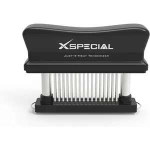 48-Blade Stainless Steel Meat Tenderizer Tool - Ultra Sharp Needles for Steak & Chicken, Kitchen Cooking Gadgets, No Hammer Needed, Easy to Use