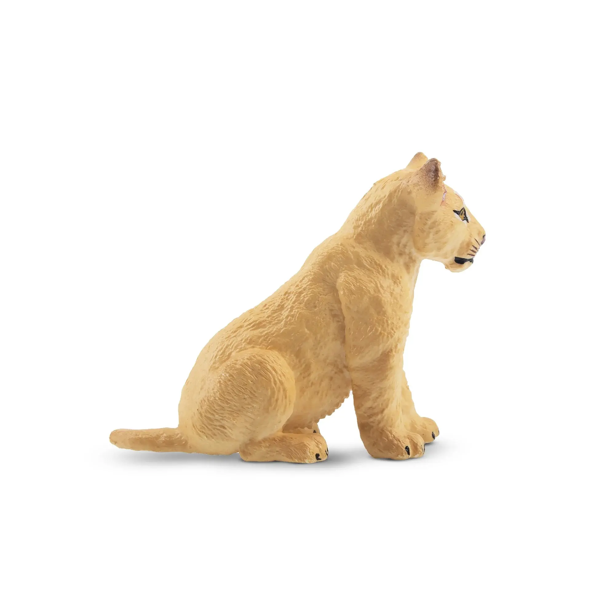 Toymany Hand-Painted Plastic Sitting Lion Cub Figurine - Realistic Animal Model, Early Education Tool, Collectible Gift & Home Decor Accent