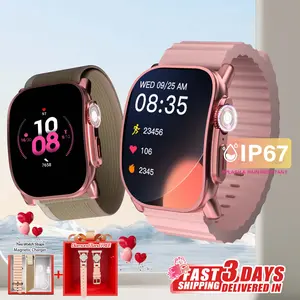 MOVAIR TECH-1.72" Touch Screen Smart Watch With Clover Diamond Watch Band, Bluetooth Calling, Sleep Monitoring, Fitness Tracking, Message Notifications, Calendar Alerts, DIY Watch Faces, Android/iOS, Perfect Gift for Wife, Daughter and Girl