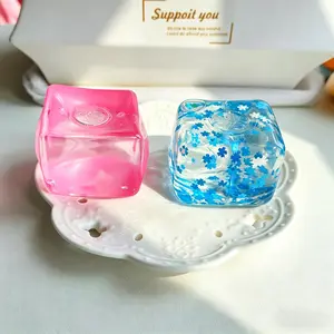 Super Satisfying Ice Cube Squishy Set (2PCS) – Crystal Clear Jelly, Slow Rising Stress Relief Toy, ASMR Desk Toy,Perfect Gift for Parties and Holidays