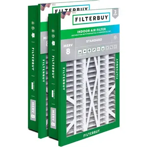 Filterbuy 20x30x5 Air Filter (2-Pack), Pleated MERV 8 Dust Defense HVAC AC Furnace Air Filters for Honeywell Return Grille