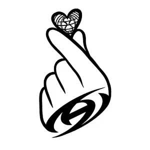 PIRATE KING FINGER HEART WATERERPROOF VINYL STICKER for K-Pop collection, k-pop gift