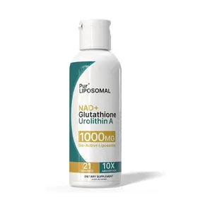 Pur LIPOSOMAL NAD+ Glutathione Urolithin A 1000mg Liquid Max Absorption NAD+ Stack with NMN NR for Cellular Energy L Glutathione for Detox Anti Aging 21 Servings