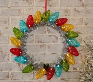 Mr. Christmas 20" C9 Bulb with Tinsel Vintage Wreath