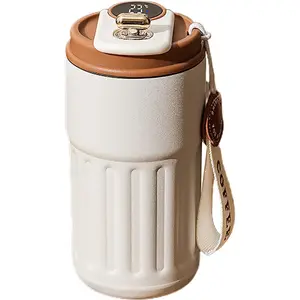 420ml Intelligent Temperature Display Thermal Mug – Stainless Steel Vacuum Leak-Proof Car Mug with Lid for Tea & Beer