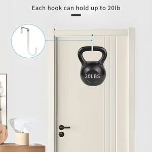 4 Pack Door Hangers Hooks With Rubber Prevent Scratches Heavy Duty Organizer Hooks For Living Room, Over The Door Hooks, Door Hanging Organizer
