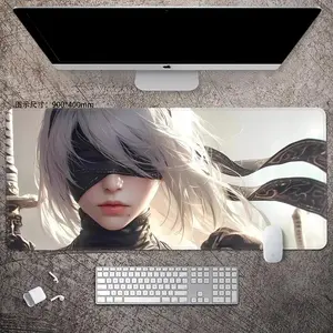 NieR: Automata Leather Anti-Scratch Mouse Pad, Waterproof XXL Gaming Desk Mat with Smooth Surface, Anti-Slip Base, Extended Keyboard Mousepad for PC Laptop, Ideal Gift, Anti-Scratch Mouse Pads