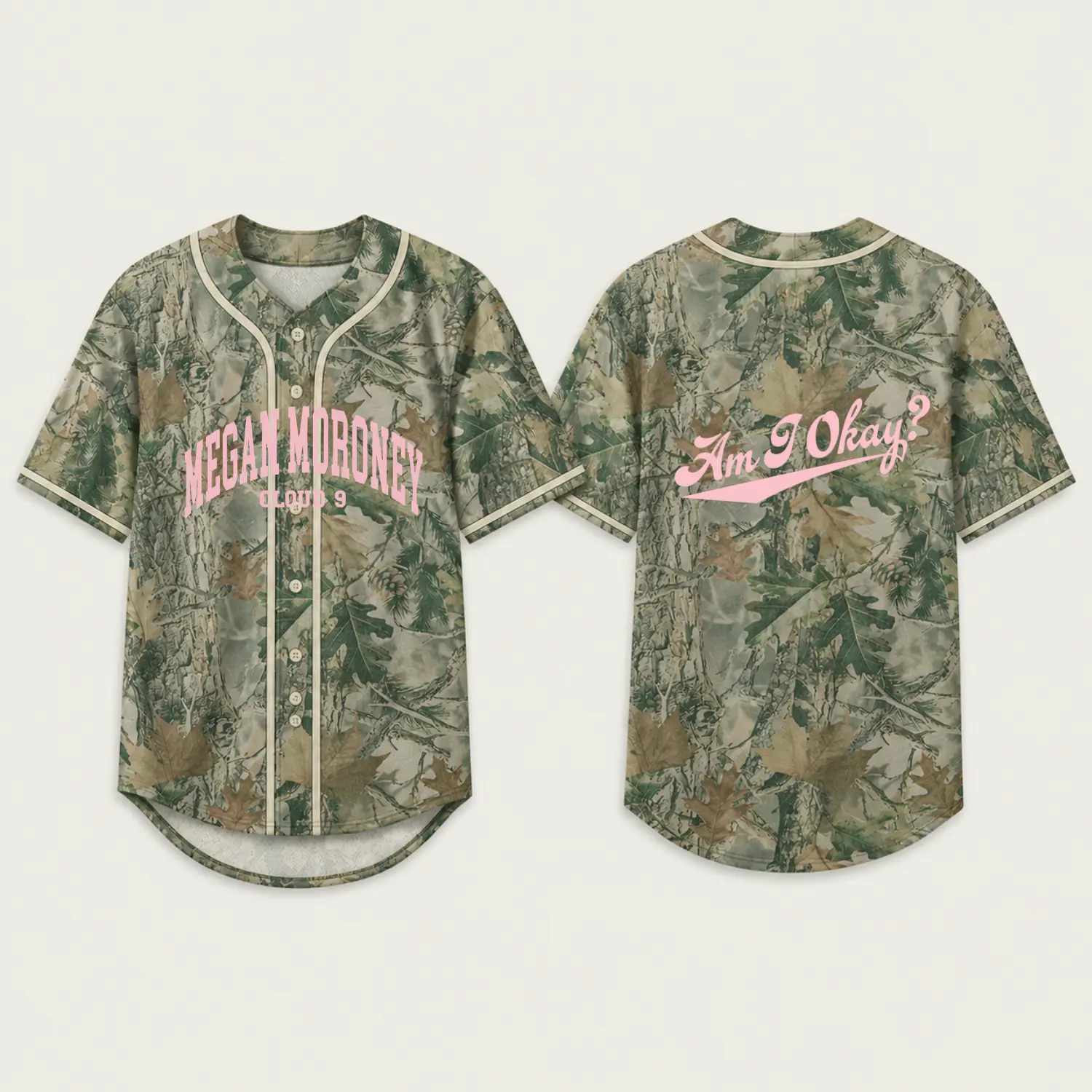 Vintage Megan Moroney Am I Okay Tree Camo Baseball Jersey, Cloud 9 Camo Short Sleeve Tee, Country Music Shirt, Unisex S- 5XL, Gifts