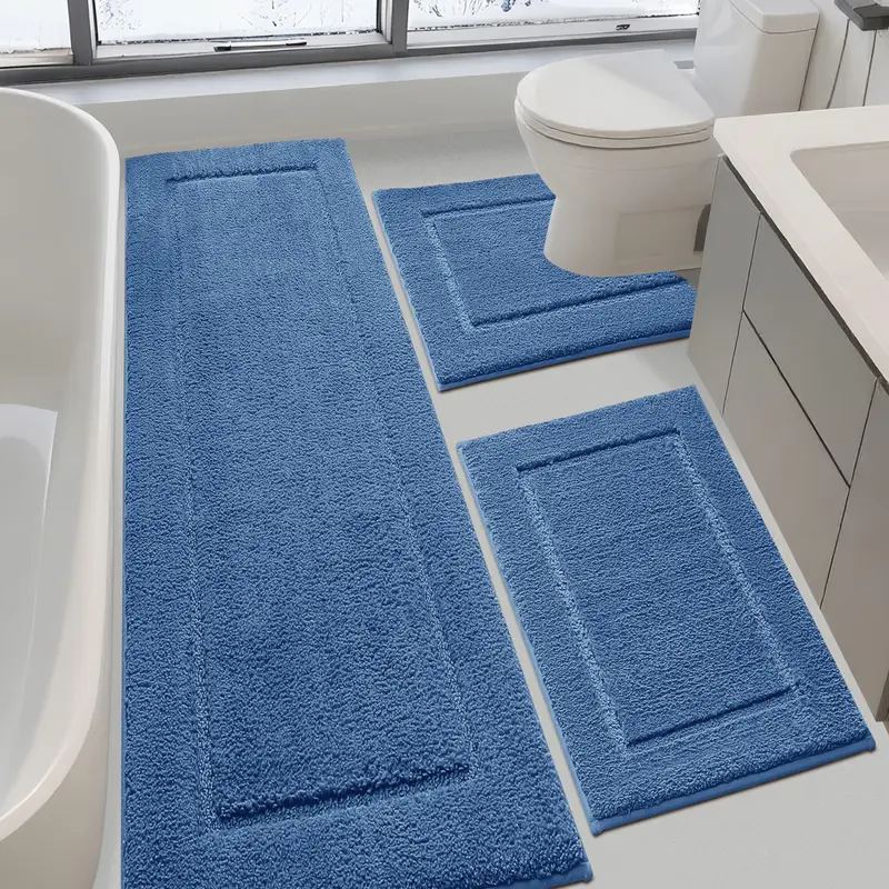 IM HOME Bathroom Rugs Set 3 Pieces / 2 Pieces, Ultra Soft Thick Plush Fluffy Microfiber Absorbent Bath Mat, Non-Slip Backing, Machine Washable Bath Mats for Bathroom Floor, Tub, Toilet and Shower