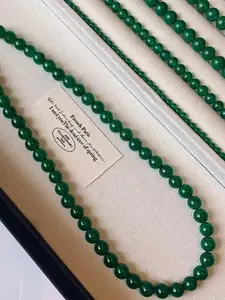 Natural Agate Beaded Necklace for Women, Jade Stone Pearl Pendant, New Chinese Style Clavicle Chain Accessory