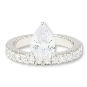 Radiance by Absolute™ 3.90ctw Pear Cut Floating Ring