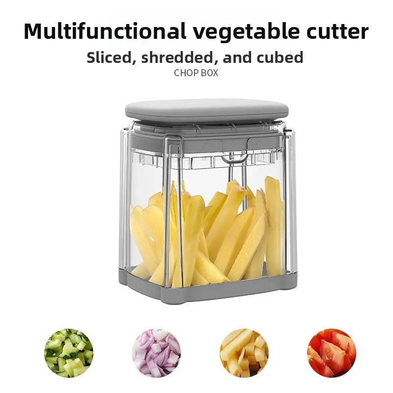 7CM Vegetable Cutter for Potatoes Carrots Onions Multi-functional Manual Chopper Slicer Dicer with Cutting Board for Home Kitchen